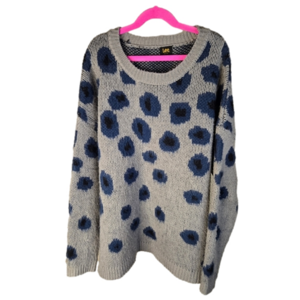 Lee Womens Sweater Size Large Grey/Blue